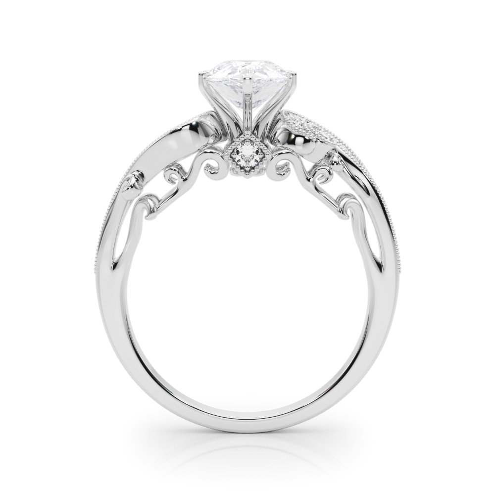 18K White Gold Carmel Vintage Inspired Engagement Ring