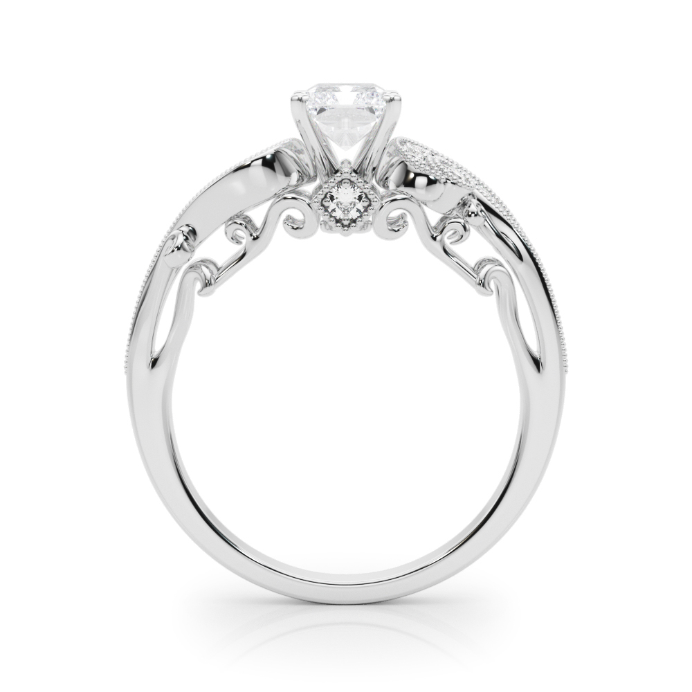 18K White Gold Carmel Vintage Inspired Engagement Ring