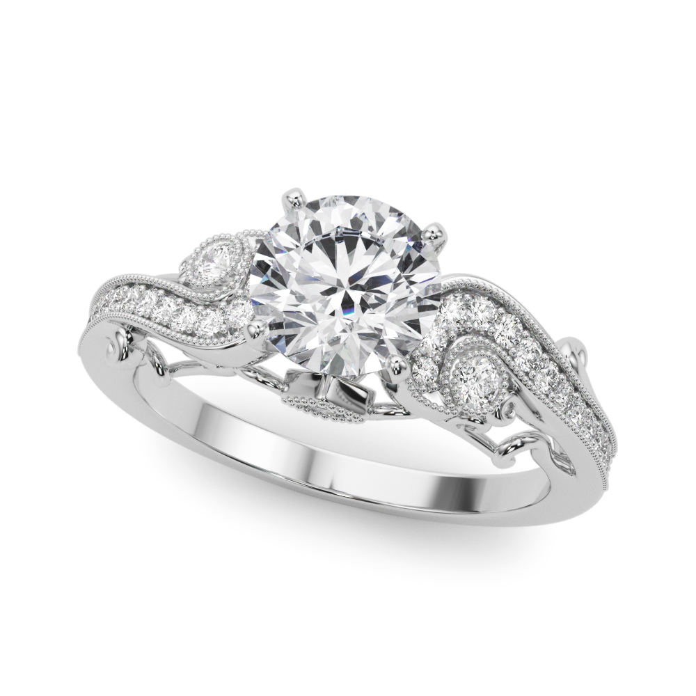 Platinum Carmel Vintage Inspired Engagement Ring