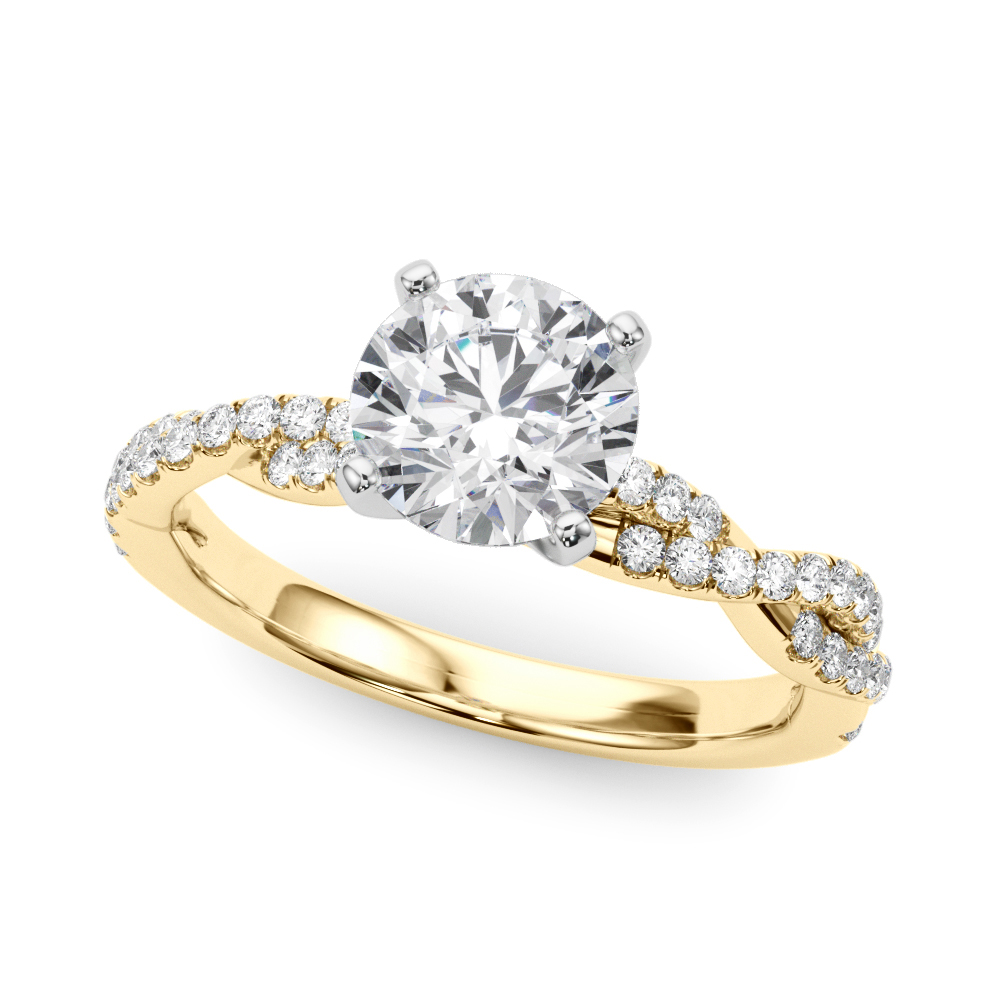 14K Yellow Gold Abigail Pavé Diamond Twist Engagement Ring