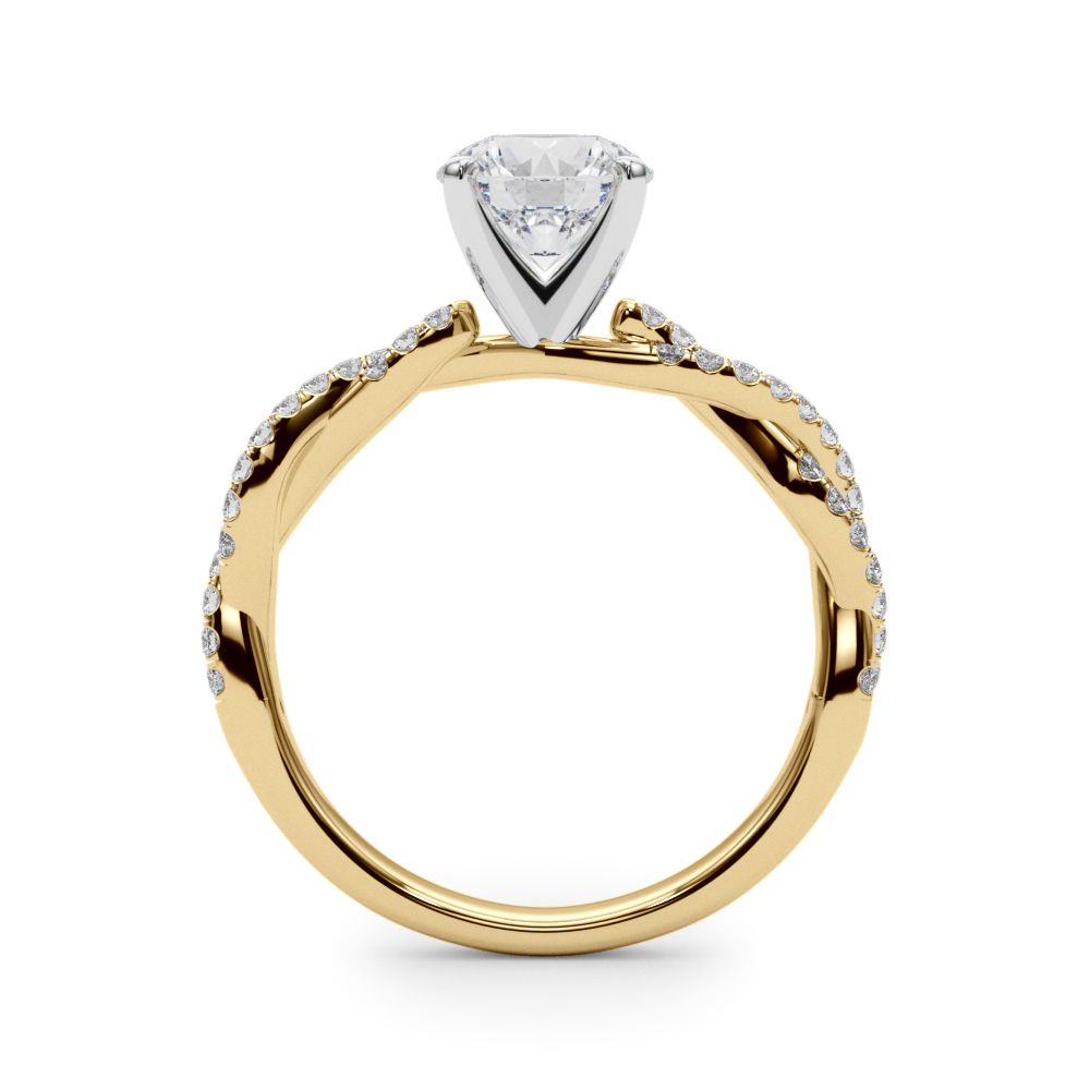 14K Yellow Gold Abigail Pavé Diamond Twist Engagement Ring