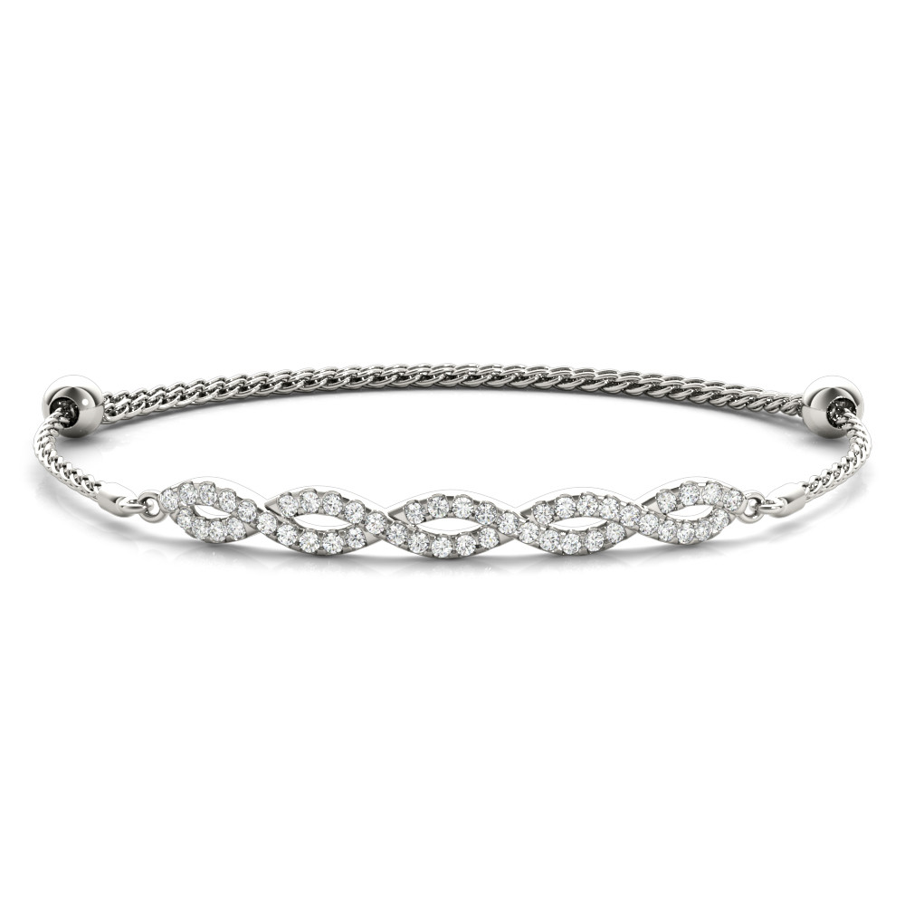 Diamond Accent Butterfly Bolo Bracelet in Sterling Silver – 9.5