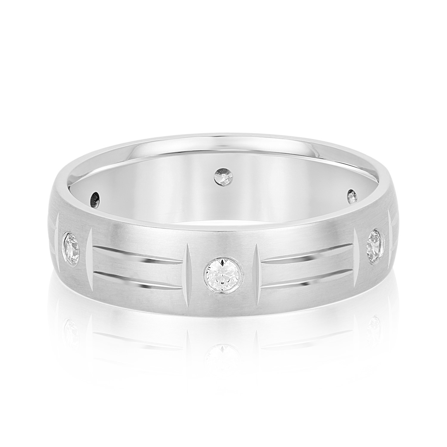 6MM HEAVY WT MENS BAND W/DIA