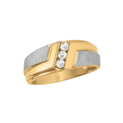 GENTS DIAMOND RING SATIN FINISH ACCENT