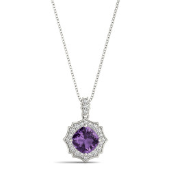 SCALLOPED CUSHION HALO PENDANT
