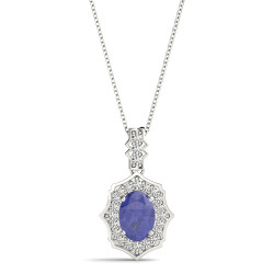 SCALLOPED OVAL HALO PENDANT