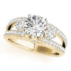 ENGAGEMENT RINGS 3 STONE ROUND
