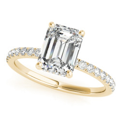SINGLE ROW EMERALD CUT CENTER