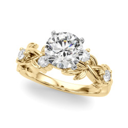 FLORAL LEAF DIA ENGAGEMENT RING