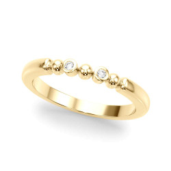 BEADED BEZEL SET WEDDING BAND
