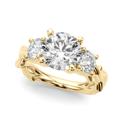 3 STONE RING WITH TWISTED SHANK