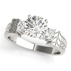 ENGAGEMENT RINGS 3 STONE ROUND