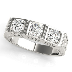 ENGAGEMENT RINGS 3 STONE ROUND
