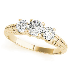 ENGAGEMENT RINGS 3 STONE ROUND