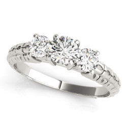 ENGAGEMENT RINGS 3 STONE ROUND