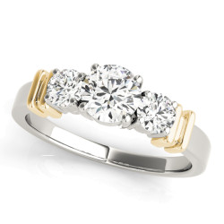 ENGAGEMENT RINGS 3 STONE ROUND