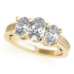 ENGAGEMENT RINGS 3 STONE OVAL