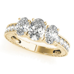 ENGAGEMENT RINGS 3 STONE OVAL