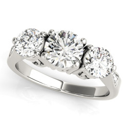 ENGAGEMENT RINGS 3 STONE ROUND