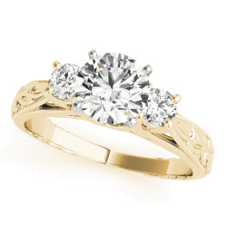 ENGAGEMENT RINGS 3 STONE ROUND
