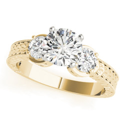 ENGAGEMENT RINGS 3 STONE ROUND