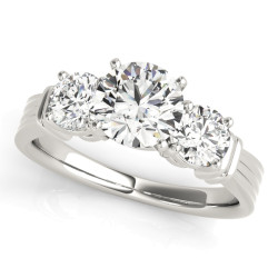 ENGAGEMENT RINGS 3 STONE ROUND