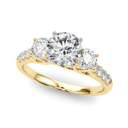 ENGAGEMENT RINGS 3 STONE ROUND