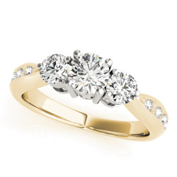ENGAGEMENT RINGS 3 STONE ROUND