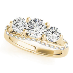 ENGAGEMENT RINGS 3 STONE ROUND