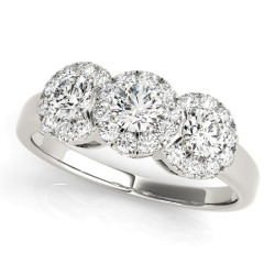 ENGAGEMENT RINGS 3 STONE ROUND