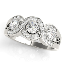 ENGAGEMENT RINGS 3 STONE ROUND