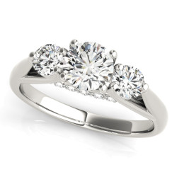 ENGAGEMENT RINGS 3 STONE ROUND