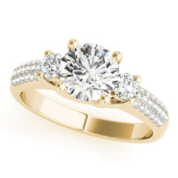 ENGAGEMENT RINGS 3 STONE ROUND