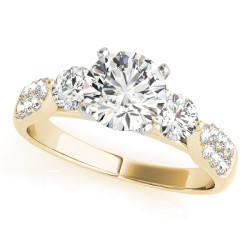 ENGAGEMENT RINGS 3 STONE ROUND