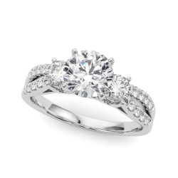 ENGAGEMENT RINGS 3 STONE ROUND