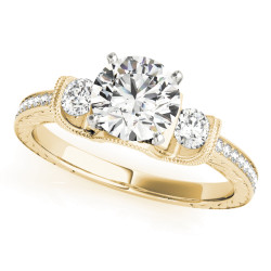 ENGAGEMENT RINGS 3 STONE ROUND