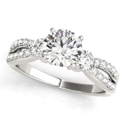 ENGAGEMENT RINGS 3 STONE ROUND
