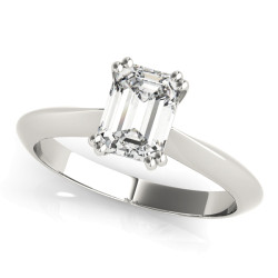DOUBLE PRONG EMERALD CUT ENGAGEMENT RING