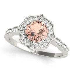 SCALLOPED CUSHION HALO RING