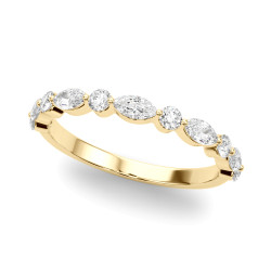 MARQUISE & ROUND WEDDING BAND  RING