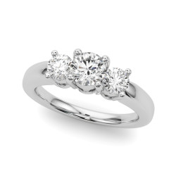 LAB GROWN DIAMOND 3 STONE ENGAGEMENT RING ROUND