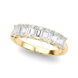 LAB GROWN DIAMOND 7 STONE BAND EMERALD CUT