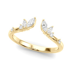 LAB GROWN DIAMOND FASHION RING MARQUISE & ROUND