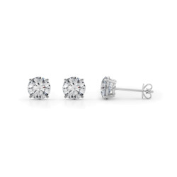(2 CTTW) 1CT 4 PRONG WIRE STUD EARRING
