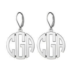25MM LEVER BACK MONOGRAM EARRING