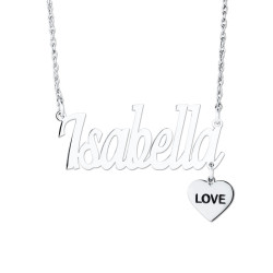 NAMEPLATE W/ LOVE CHARM DANGLE