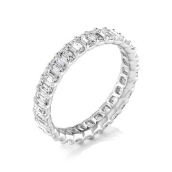 Full Eternity Emerald Diamond Wedding Band